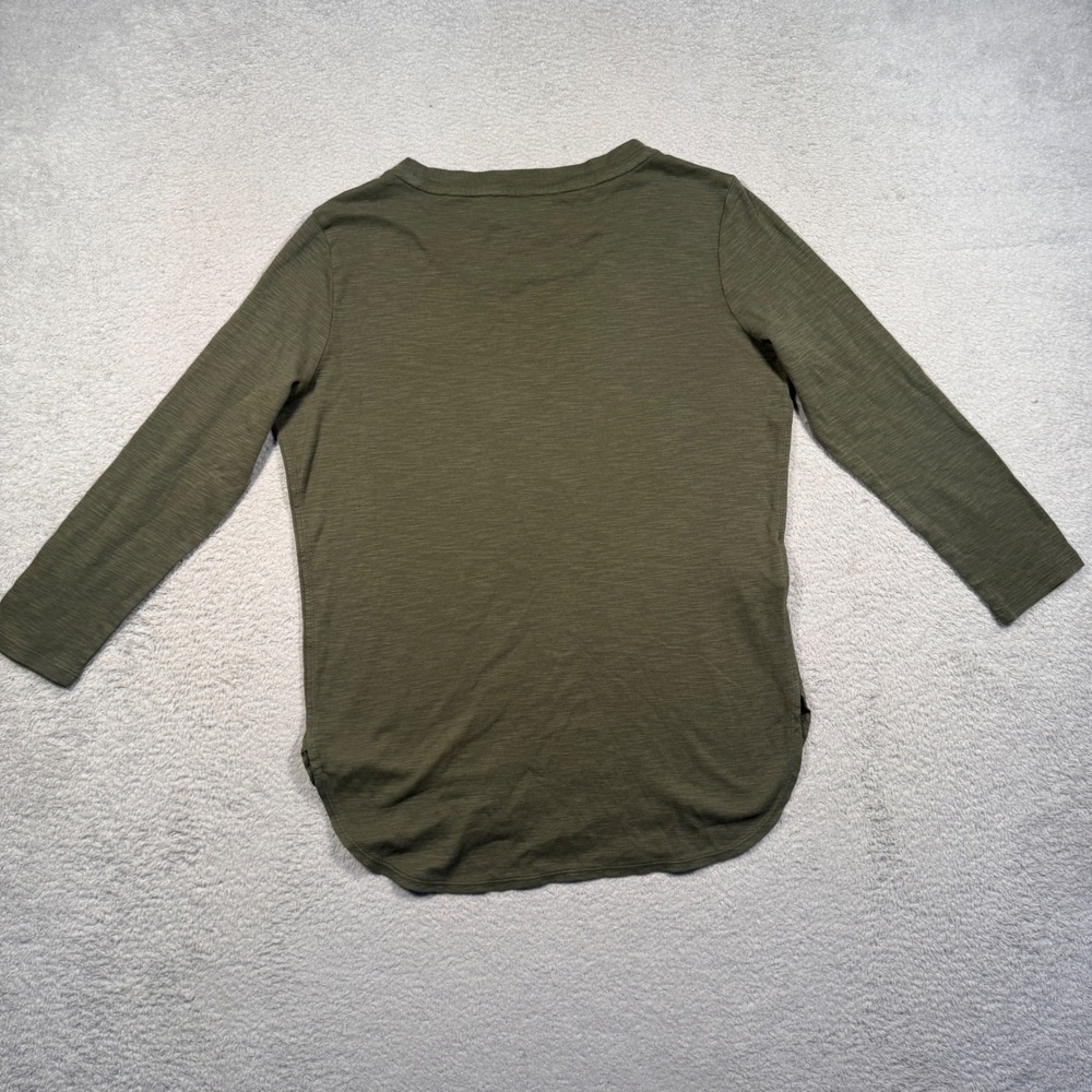 Tommy Bahama Top Womens XS Olive Green Slub Knit Curved Hem Casual Basic NWOT - Picture 2 of 6